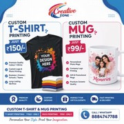 T shirt and Mug Printing Rs. 50/- only | Online Printing Service 